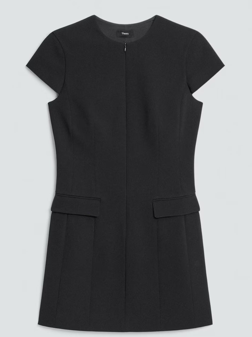Theory Zip Mini Dress in Good Wool