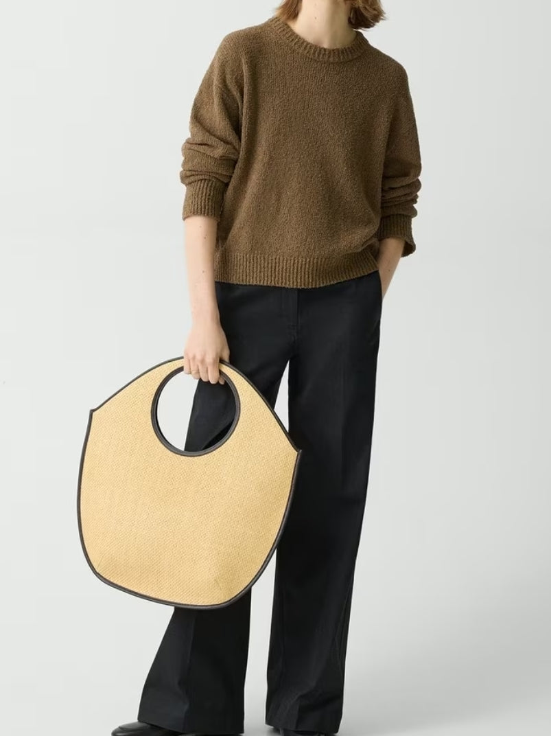 Theory Circle Tote Bag in Raffia